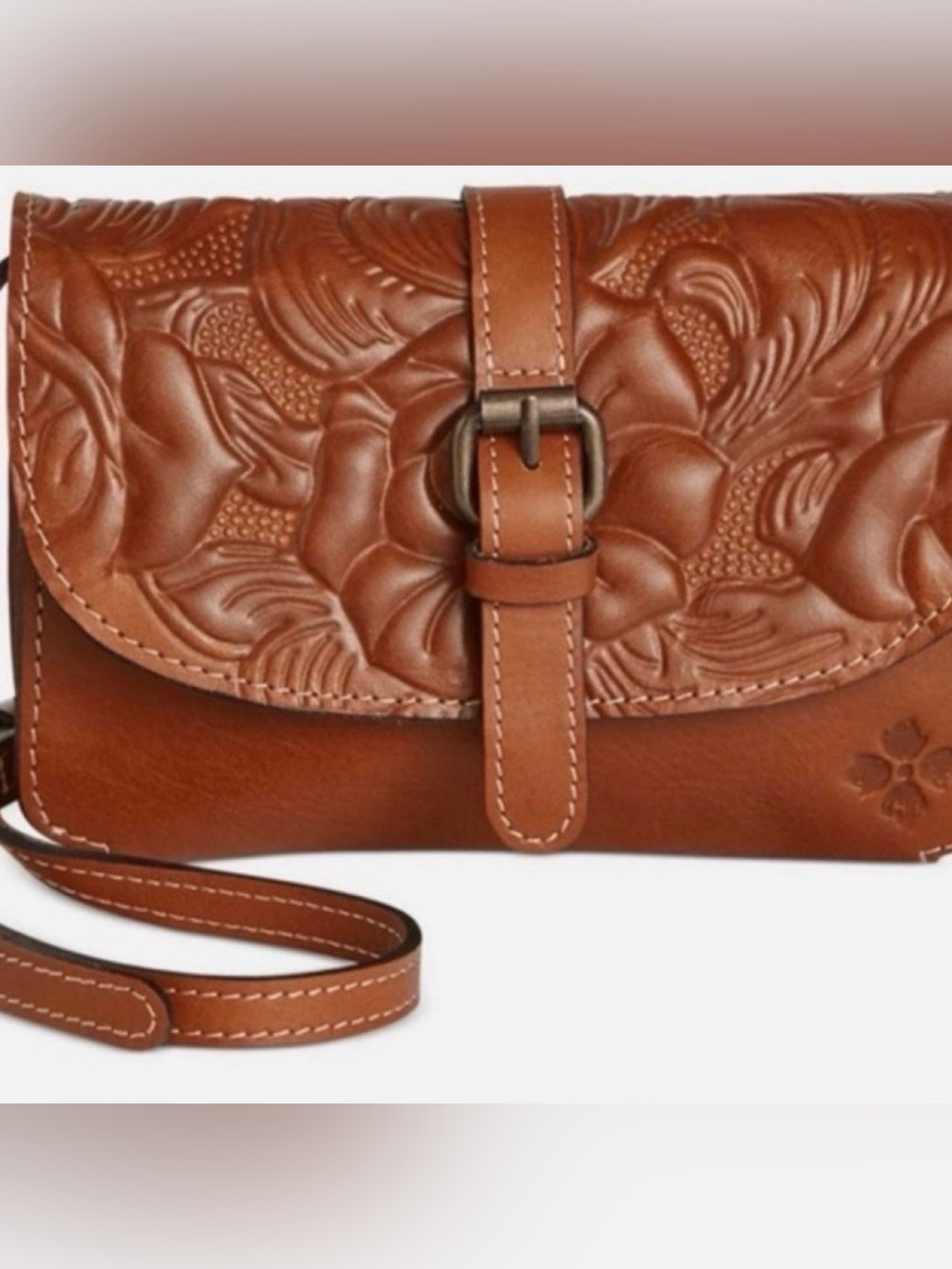 Patricia Nash Ilina Flap Crossbody Brown Bag